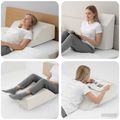 vidaXL Vankúš na nohy 63 x 52 x 19,5 cm Pevný PU pena Biela