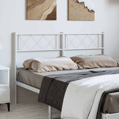 vidaXL Kovové náhradné čelo postele, biele 150cm