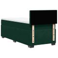 vidaXL Posteľný rám boxsping s matracom tmavozelený 90x200 cm zamat