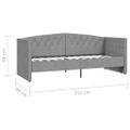 vidaXL Pohovka s USB bledosivá zamatová 90x200 cm
