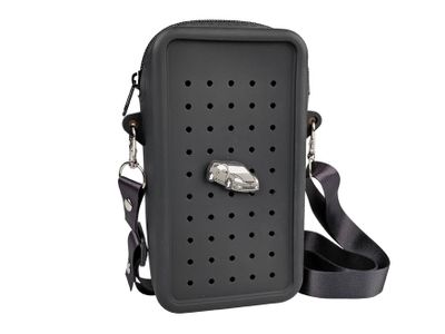 Gifty - Silikónová crossbody taštička čierna a ozdobný pin