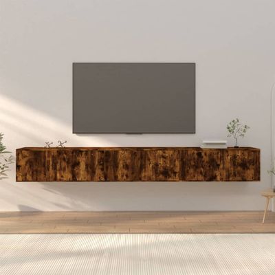 vidaXL Nástenné TV skrinky 3 ks dymový dub 100x34,5x40 cm