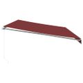 vidaXL Ručne zaťahovacia markíza s LED vínová 600x350 cm