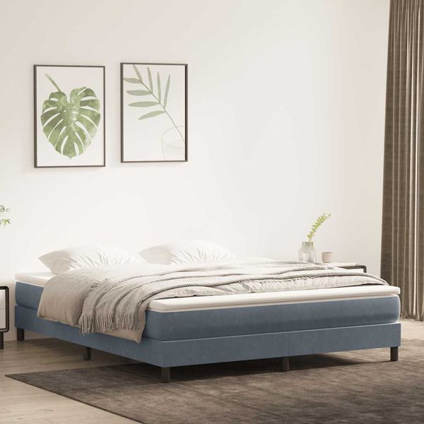 vidaXL Box Spring Posteľ bez matraca Tmavošedá 180x220 cm Zamat