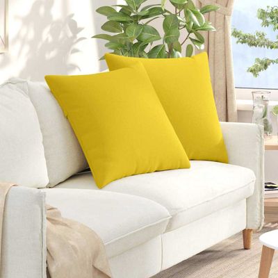 vidaXL Vankúše na pohovku 2 pcs Svetložltá 60 x 60 cm látka