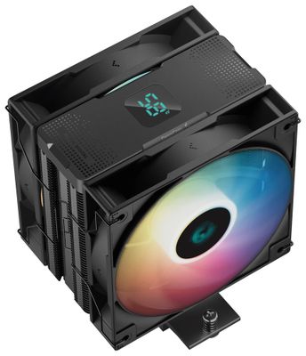 DEEPCOOL chladič AG400 DIGITAL PLUS širší / 120mm fan ARGB / 4x heatpipes / PWM / pre Intel i AMD / čierny Chladenie, pre CPU, pre Intel i AMD, socket 1700, 1200, 115x, AM5, AM4, 220W TDP, 2× 120mm ARGB ventilátor, 4 heatpipe, PWM, digitá