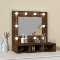 vidaXL Zrkadlová skrinka s LED dub sonoma 60x31,5x62 cm