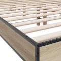 vidaXL Posteľný rám dub sonoma 140x190 cm kompozitné drevo a kov