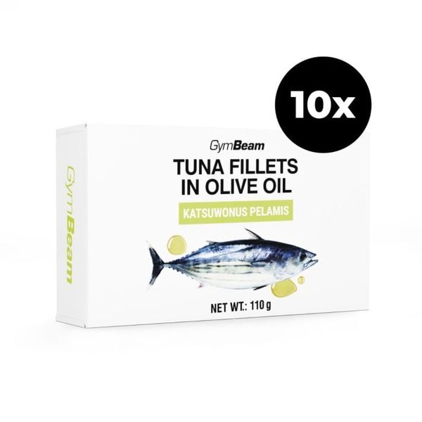 Filety z tuniaka v olivovom oleji - GymBeam, 10 x 110 g