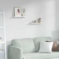 vidaXL Stenná polica Nástenná montáž 2 ks Biely mramor 40 x 9 x 3 cm