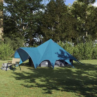 vidaXL Teepee stan pre 3 osoby Modrá a šedá 312 x 312 x 197 cm