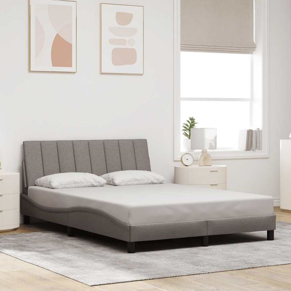 vidaXL Rám postele bez matraca Hanko sivohnedá 140x190 cm látka