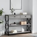 vidaXL Konzolový stolík sivý sonoma 100x28x75 cm kompozitné drevo