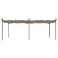 vidaXL Pergola so zaťahovacou strechou sivohnedá 589x292x230 cm