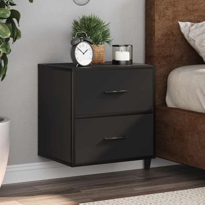 vidaXL Nástenné nočné stolíky 2 ks čierne 40x31x39,5 cm