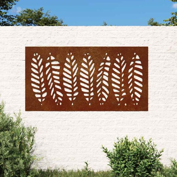 vidaXL Záhradná dekorácia 105x55cm kortenová oceľ dizajn listu