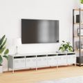 vidaXL TV skrinka biela 202x39x43,5 cm oceľ valcovaná za studena