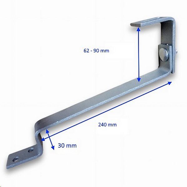 Strešný hák typu „Bobrovka“ (L300) s reguláciou výšky 62-90 mm nepriestrhnutý