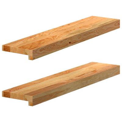 vidaXL Okenný parapet 2 ks svetlohnedá 70x15x2 cm dubový masív