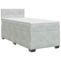 vidaXL Posteľ boxspring s matracom Svetlosivá 100 x 200 cm Zamat