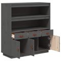 vidaXL Vysoká skrinka sivá 100x40x108,5 cm masívna borovica