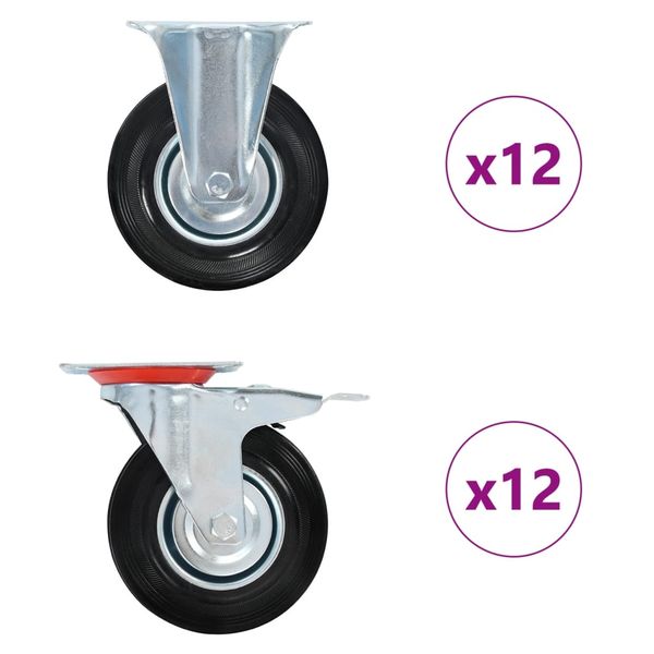 vidaXL Kolieska 24 ks, 125 mm