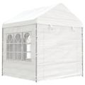 vidaXL Altánok so strechou, biely 15,61x2,28x2,69 m, polyetylén