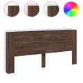 vidaXL Skrinka na čelo postele s LED hnedý dub 220x16,5x103,5 cm