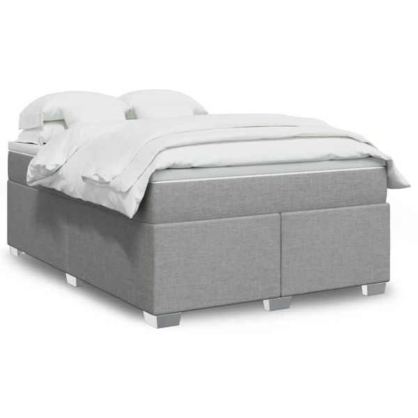 vidaXL Boxspring posteľ s matracom bledosivá 140x200 cm látka