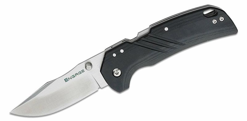 Cold Steel FL-30DPLCS-35 3" ENGAGE Clip Point vreckový nôž 7,9 cm, Satin, čierna, G10