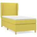 vidaXL Posteľný rám boxspring s matracom zelený 90x190 cm látka