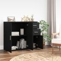 vidaXL Komoda čierna 91x29,5x75 cm spracované drevo