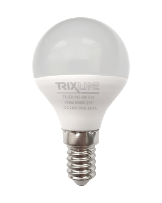 LED žiarovka Trixline 4W 376lm E14 P45 studená biela