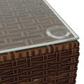 vidaXL Záhradný konferenčný stolík hnedý 60x60x30 cm polyratan a sklo