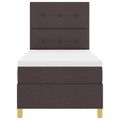 vidaXL LED box s pružinami Tmavohnedá 80 x 200 cm látka