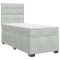 vidaXL Posteľ boxspring s matracom Svetlosivá 80 x 200 cm Zamat