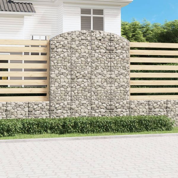 vidaXL Oblúkový gabionový kôš 200x50x220/240 cm pozinkované železo