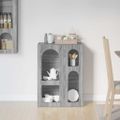 vidaXL Servírovacia skriňa ELST Sivý Sonoma 59 x 35 x 80.5 cm