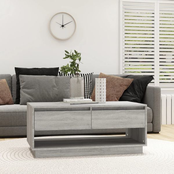 vidaXL Konferenčný stolík sivý dub sonoma 102,5x55x44 cm drevotrieska