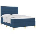 vidaXL Posteľ s pružinovým rámom s matracmi Modrá 140 x 190 cm látka