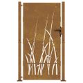 vidaXL Záhradná brána 100x200 cm, oceľ Corten, dizajn s trávou