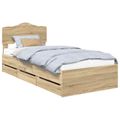 vidaXL Rám postele Sonoma dub 75 x 190 cm Inžinierske drevo