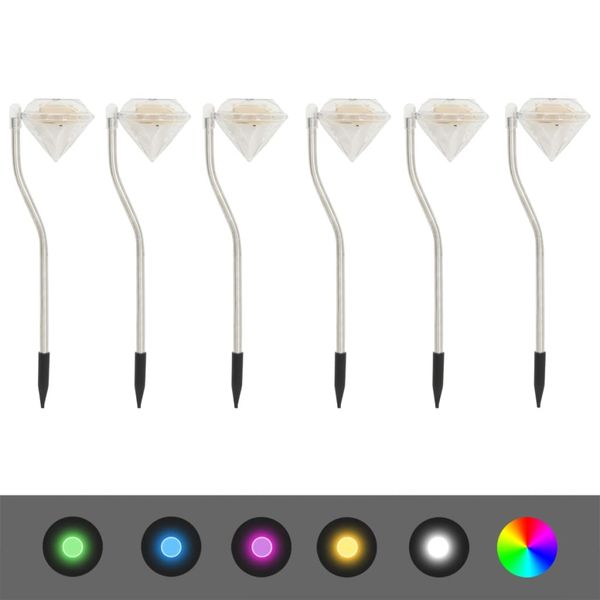 vidaXL Solárne záhradné LED svetlá 6 ks 9x7,8x29,5 cm