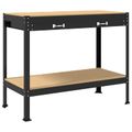 vidaXL Pracovný stôl Čierny 114 x 54 x 91 cm Spracované drevo a kov