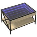 vidaXL Konferenčný stolík s nekonečnými LED dub sonoma 70x50x38 cm