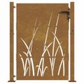 vidaXL Záhradná brána 100x125 cm, oceľ Corten, dizajn s trávou