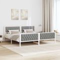 vidaXL Rám postele Svetlosivá 200 x 200 cm Masívne borovicové drevo