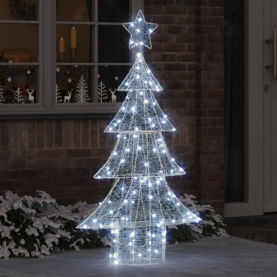 vidaXL Vianočný stromček s 160 LED-i Studená biela 150 cm Akryl