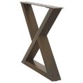 vidaXL Nohy konferenčného stolíka 2 ks, prírodná oceľ, 60 x (42-43,3) cm, oceľ