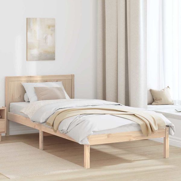vidaXL Rám postele Hnedá 90 x 200 cm Borovicový masív